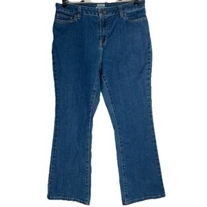 LL Bean Classic Fit Straight Leg Jeans Womens 14 Pet Blue Medium Wash